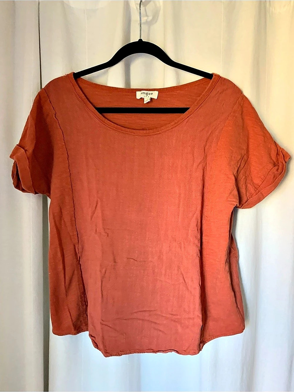 umgee Short Sleeve Top in Orange Size Small